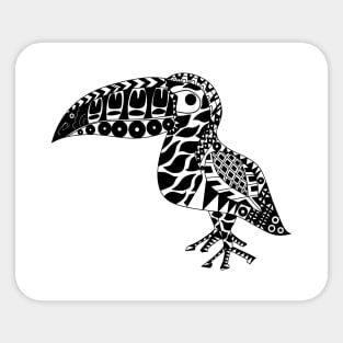 tropical fruit toucan mexican bird ecopop in magical floral totonac patterns Sticker